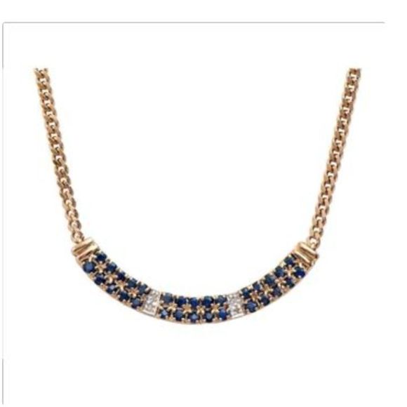 Stunning Sapphire and Diamond Necklace - Picture 1 of 1
